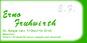 erno fruhwirth business card